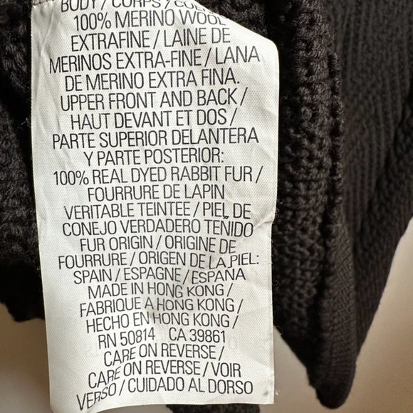 Elie Tahari Wool/Fur Long Belted Sweater - Picture 7 of 10